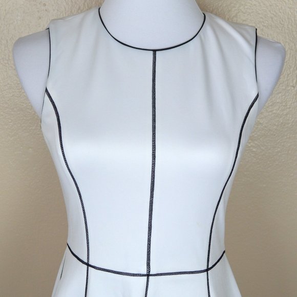 Calvin Klein Scuba Fit and Flare Color Block Dress - Picture 2 of 8